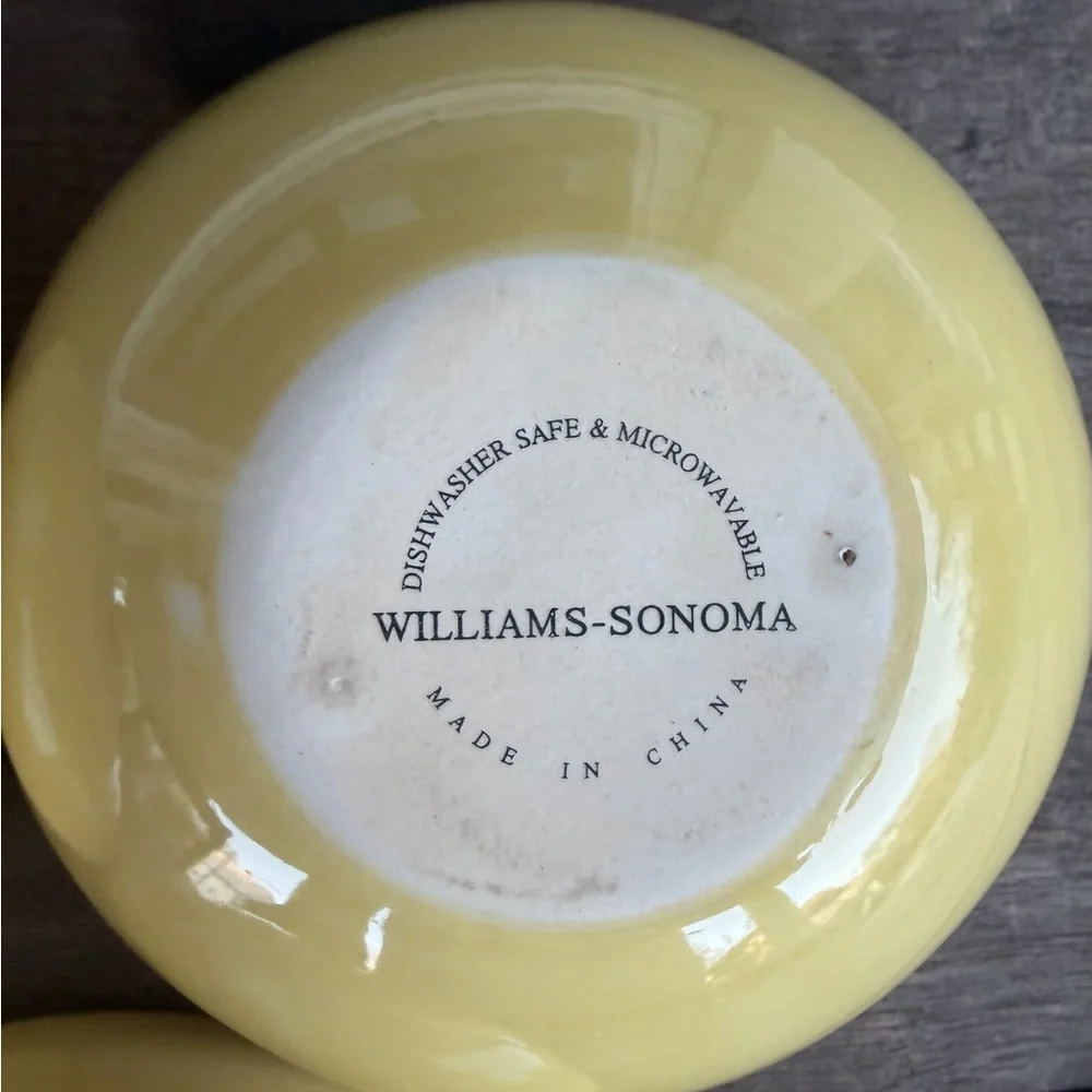 Williams-Sonoma Ceramic Dipping Bowls Olio D’Oliva Yellow Olive Design Set of 3